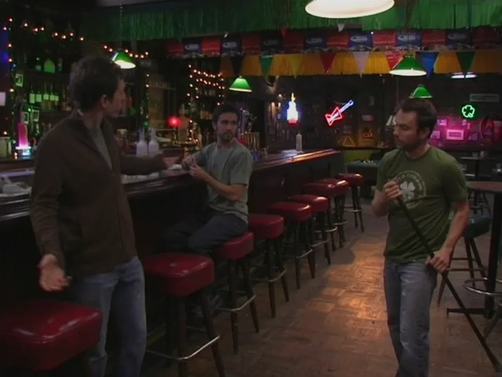 Still from It's Always Sunny S01E01: The Gang in Paddy's