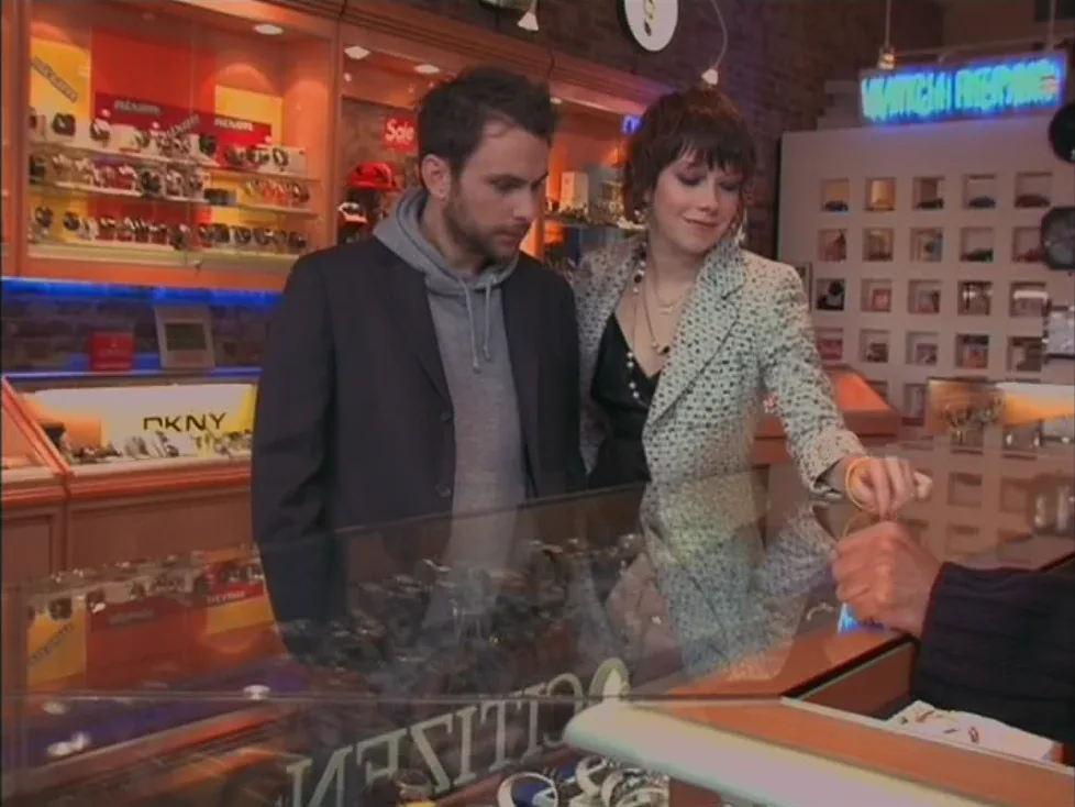 Still from It's Always Sunny S01E04: The Waitress and Charlie, jewelry