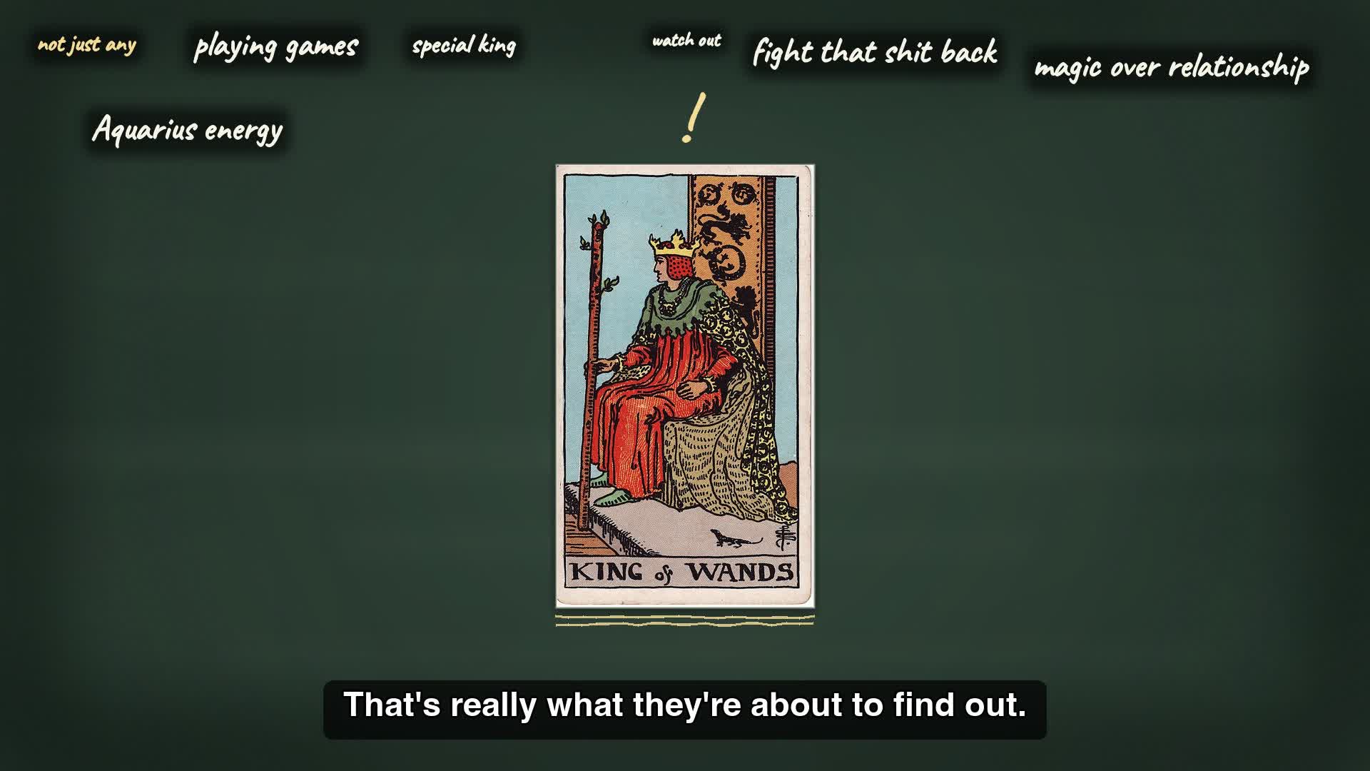 single card with keyword labels