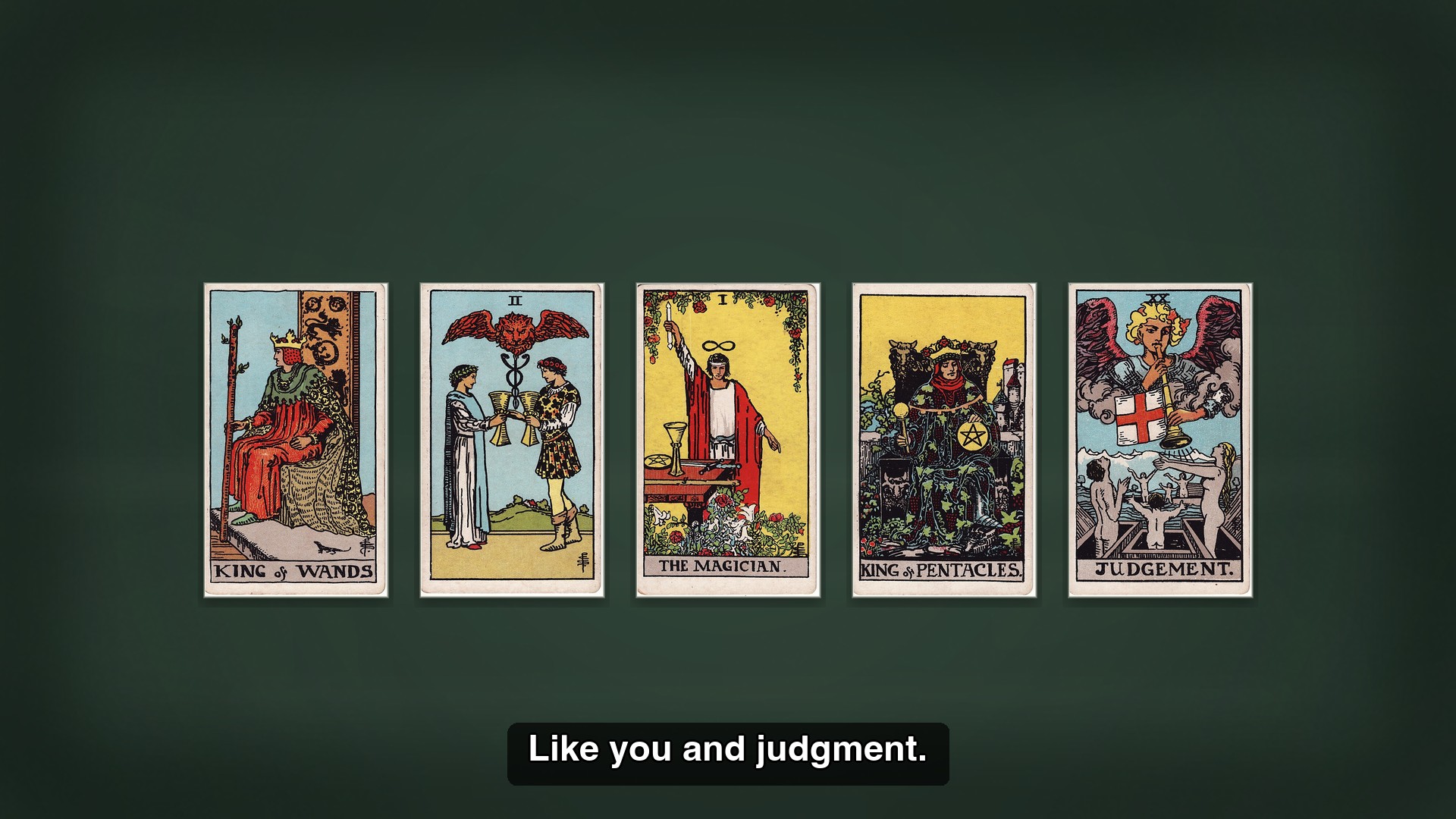 Judgement card placed