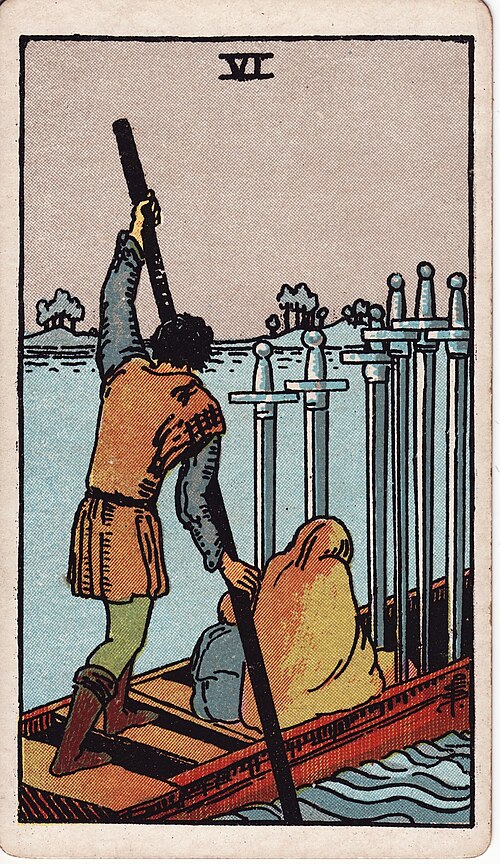 Six of Swords tarot card, Rider-Waite-Smith