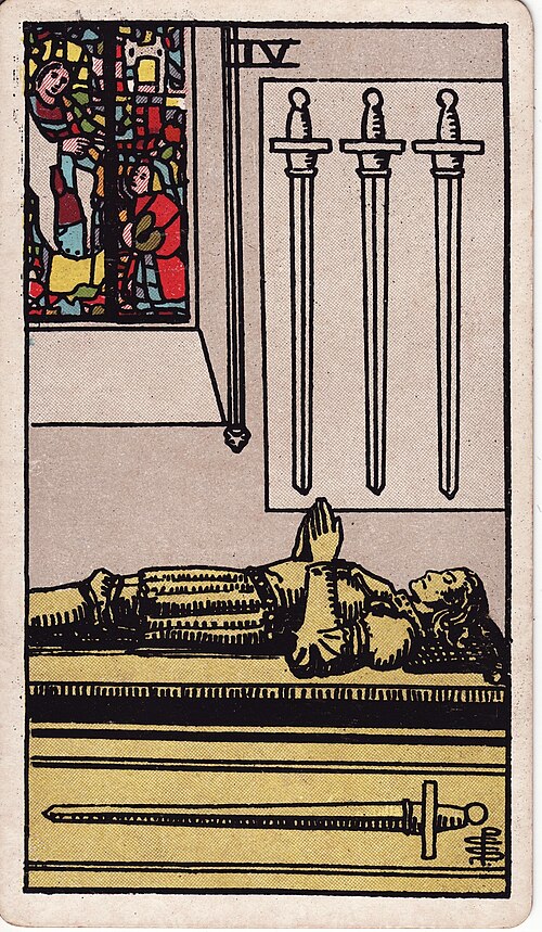 Four of Swords tarot card, Rider-Waite-Smith